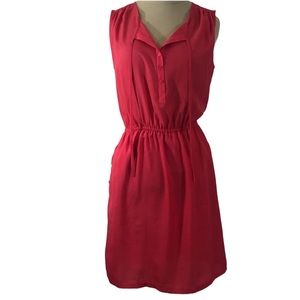 Ann Taylor Loft Button Top Pink Dress with Pockets Size XS
